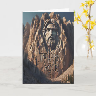 Majestic Statue of Jesus: The Lord Is My Rock Card