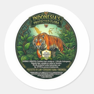 Majestic Sumatran Tiger Art - Iconic Indonesian En Classic Round Sticker