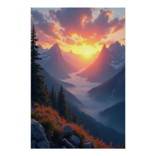 Majestic Sunrise Over Mountains-Nature Wall Decor