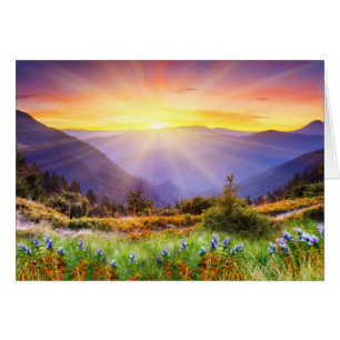 Majestic sunset in the mountains landscape