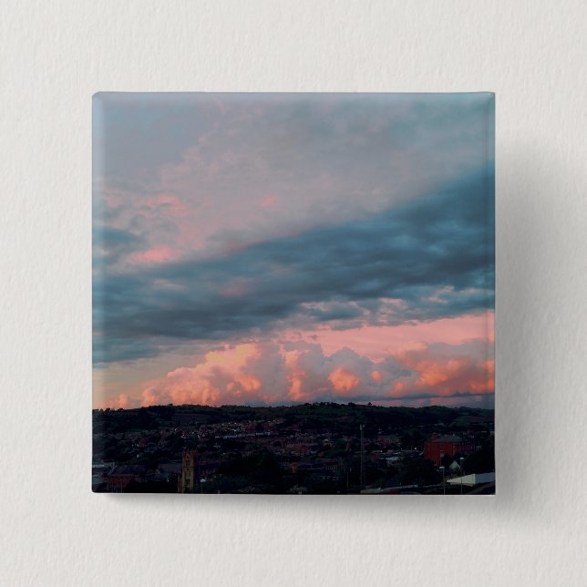 Majestic Sunset in Wales 15 Cm Square Badge (Front)