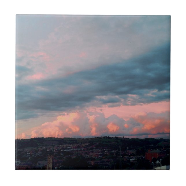 Majestic Sunset in Wales Ceramic Tile (Front)