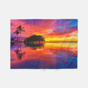 Majestic Sunset Wailea Beach, Maui, Hawaii Fleece Blanket