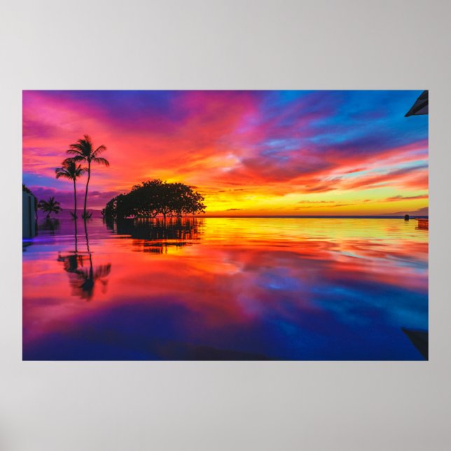 Majestic Sunset | Wailea Beach, Maui, Hawaii Poster (Front)
