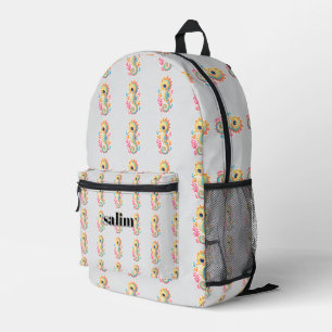 Majestic Teal Watercolor Seahorse Ocean School Ba Printed Backpack