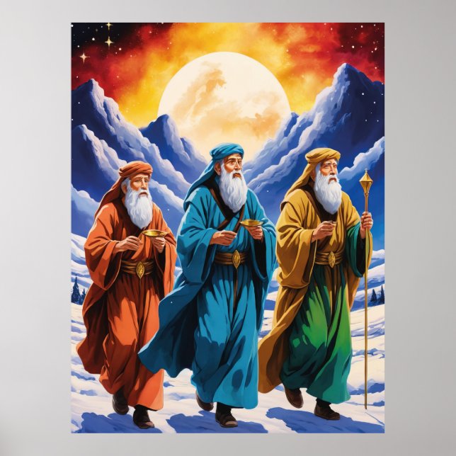Majestic Three Wise Men Journey Christmas  Poster (Front)
