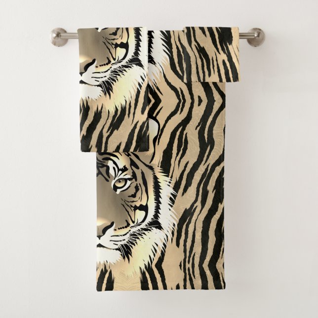 Majestic tiger bath towel set (Insitu)