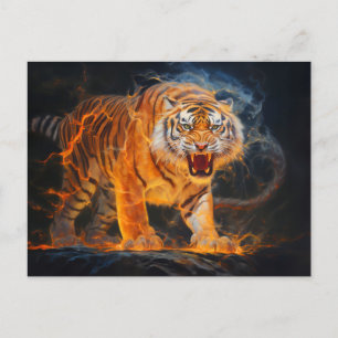Majestic Tiger Chinese Zodiac Artistry Postcard