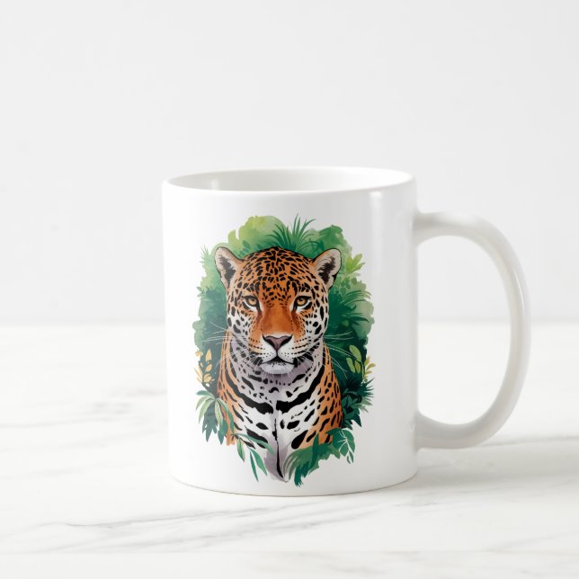 "Majestic Tiger in Jungle Art - Wildlife Nature  Coffee Mug (Right)