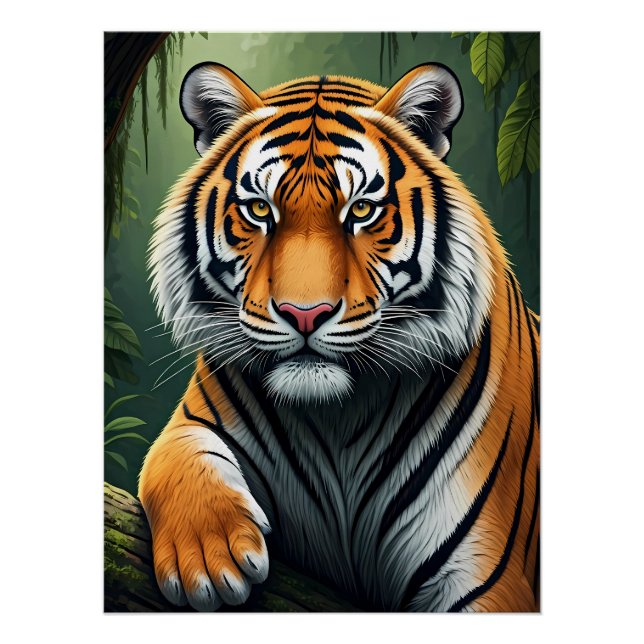 Majestic Tiger in Jungle Poster (Front)