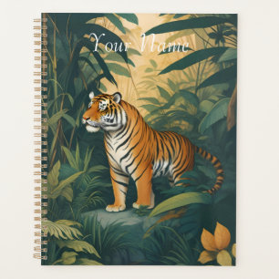 Majestic Tiger in the Jungle Elegant Wildlife Art  Planner