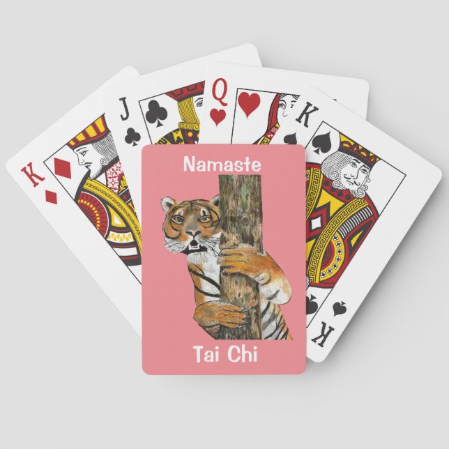 Majestic Tiger Portrait Art Print Playing Cards (Back)