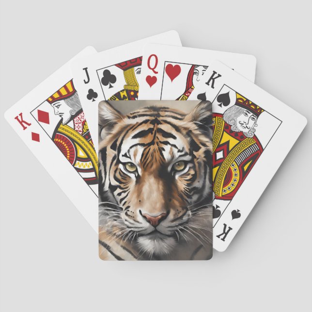 Majestic Tiger Portrait Playing Cards (Back)