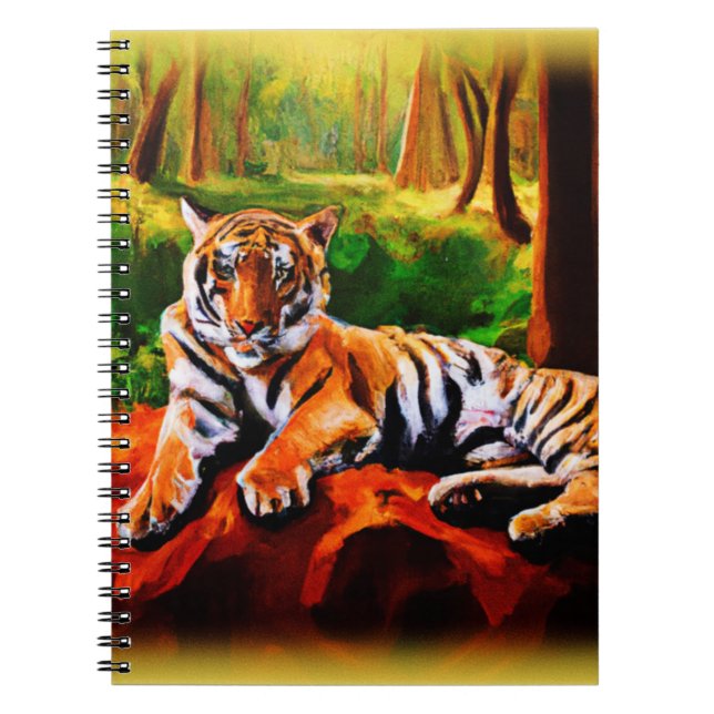 "Majestic Tiger Resting in The Wild". Buy Now Notebook (Front)