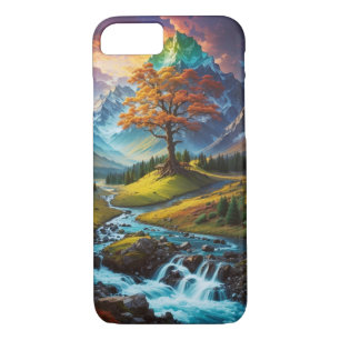 Majestic Tree, Colourful Mountains, and River  iPhone 8/7 Case