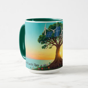 Majestic Tree Powering a Green Community Mug
