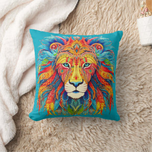 Majestic Tribal Lion Cushion