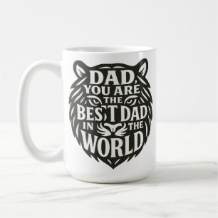 "Majestic Tribute: Bold Tiger Word Art Mug for Dad