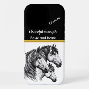 Majestic trio of horses captured in elegant detail iPhone 16 pro max case
