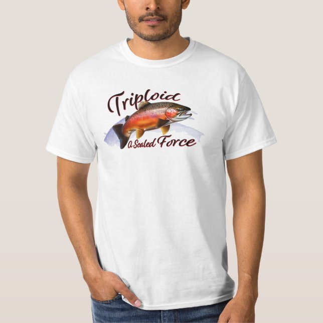 Majestic Triploid Rainbow Trout "A Scaled Force" T-Shirt (Front)