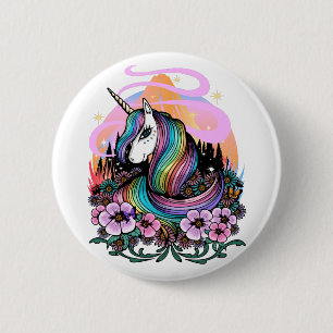 Majestic Unicorn 6 Cm Round Badge