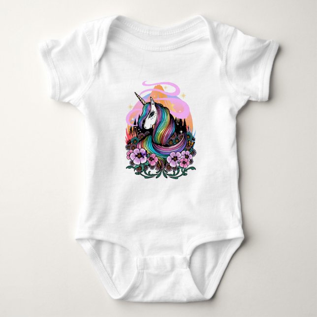 Majestic Unicorn Baby Bodysuit (Front)