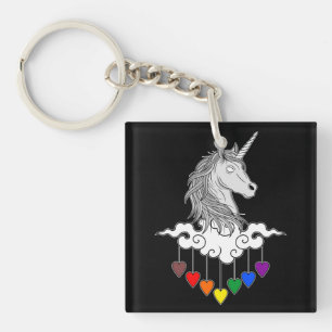 Majestic Unicorn Illustration Art Key Ring