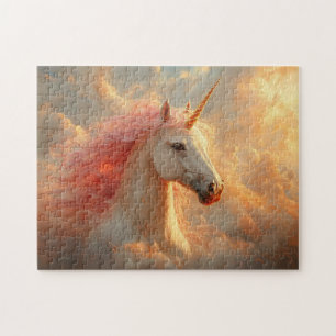 Majestic Unicorn in Sunset Clouds Jigsaw Puzzle
