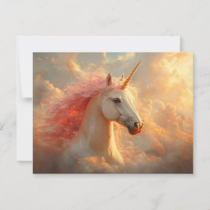 Majestic Unicorn in Sunset Clouds Postcard