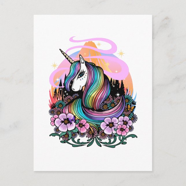 Majestic Unicorn Postcard (Front)