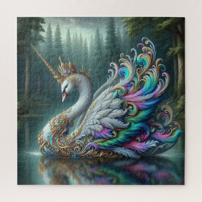Majestic Unicorn Swan Jigsaw Puzzle (Vertical)