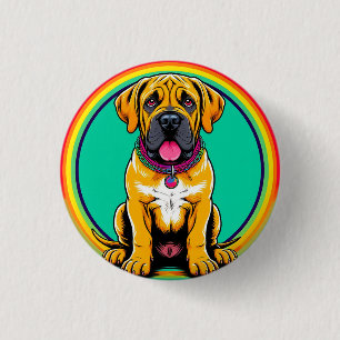 Majestic Vibrant Dog Portrait 3 Cm Round Badge