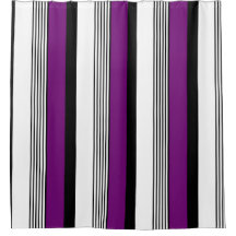 Majestic Violet Stripes Shower Curtain