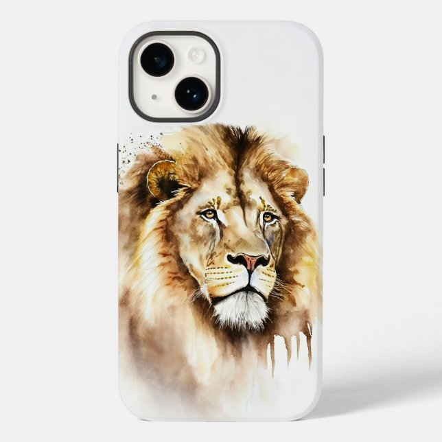 Majestic Watercolor Lion Phone Case (Back)