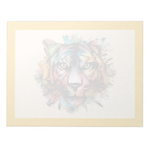 Majestic Watercolor Tiger Portrait  Notepad
