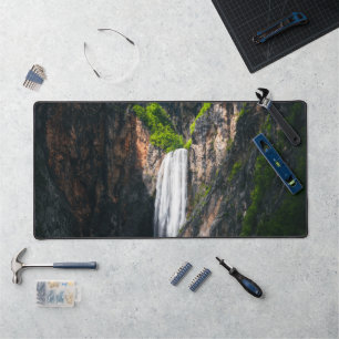 Majestic waterfall Boka in spring glory Desk Mat