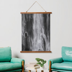 Majestic waterfall Boka, Slovenia black and white Hanging Tapestry