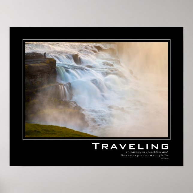 Majestic Waterfall Travel Inspiration Poster (Front)