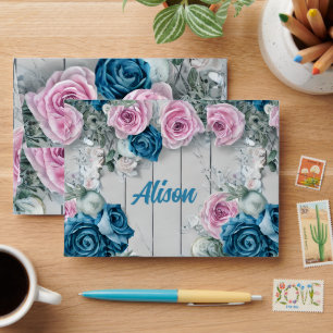 Majestic White Brick Shabby Nautica Pale Pink  Envelope