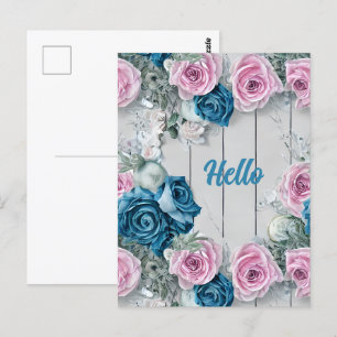 Majestic White Brick Shabby Nautica Pale Pink Postcard