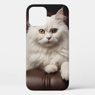 Majestic white cat iPhone 12 pro case