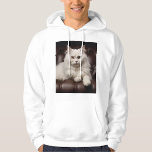 Majestic white cat hoodie