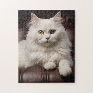 Majestic white cat jigsaw puzzle