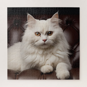 Majestic white cat jigsaw puzzle