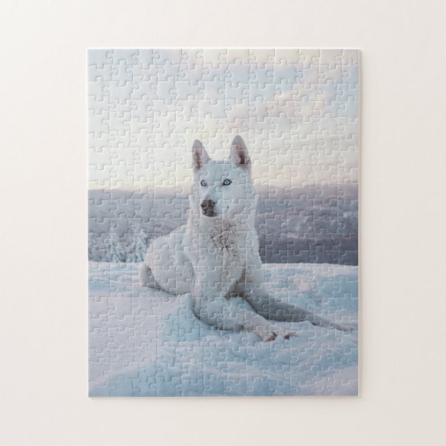 Majestic White Husky Dog Jigsaw Puzzle (Vertical)