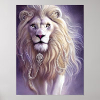 Majestic White Lion Fantasy Art