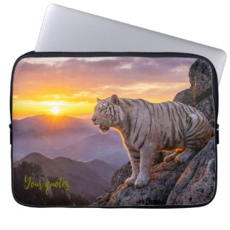 Majestic White Tiger Sunset  Laptop Sleeve