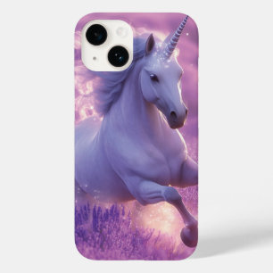 Majestic White Unicorn Galloping Through Lavender  Case-Mate iPhone 14 Case