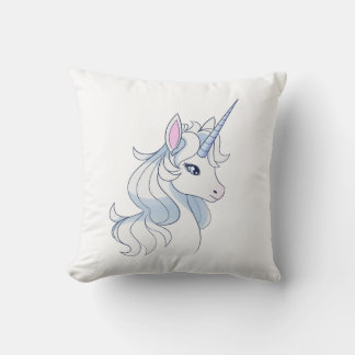 Majestic White Unicorn profile pillow