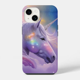 Majestic White Unicorn Rainbow Glitter Sparkles iPhone 14 Case